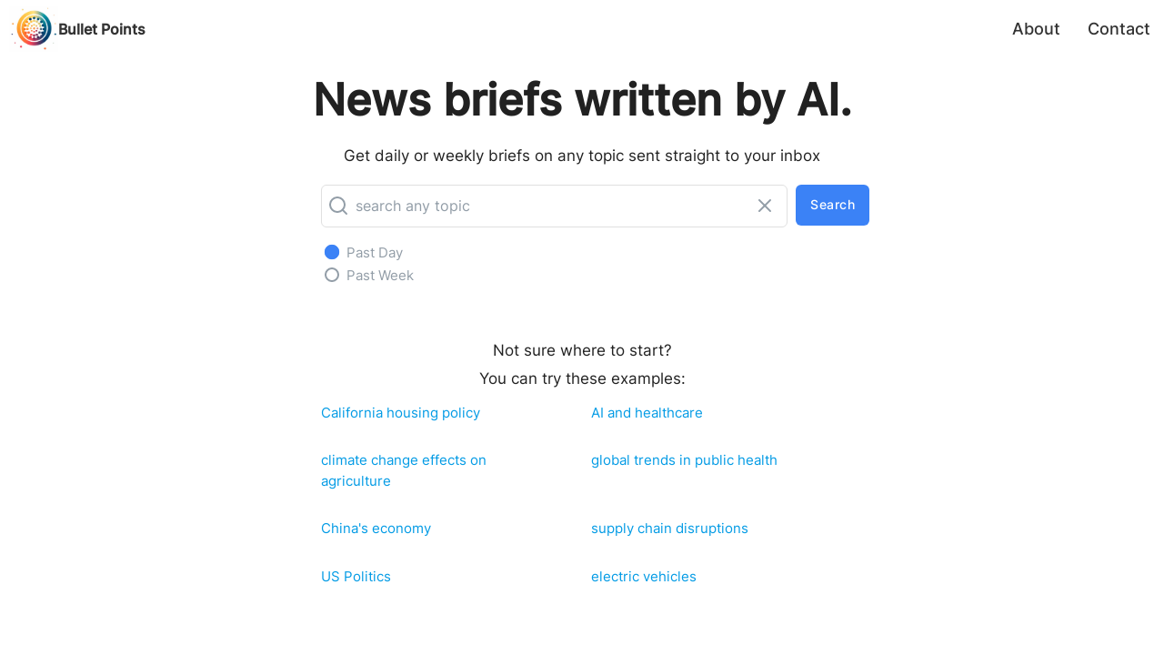 Bullet Points - News Briefs Written by AI - Appndo
