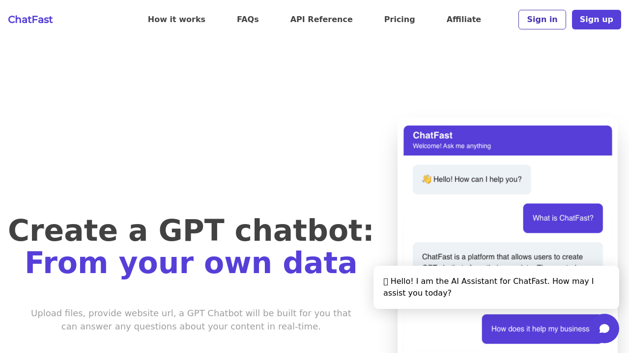 ChatFast - Create a Custom GPT Chatbot from Your Data - Appndo