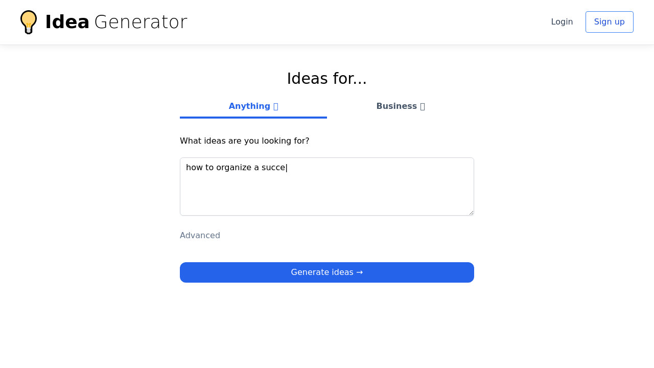 Idea Generator - Generated business and creative ideas - Appndo