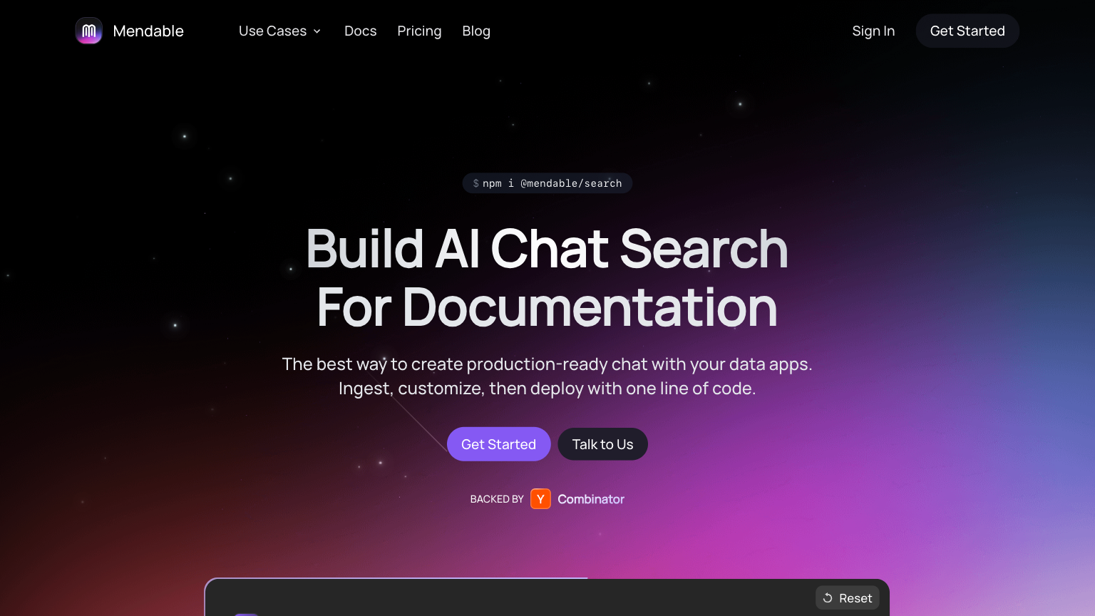 Mendable - Build AI Chat Search For Documentation - Appndo