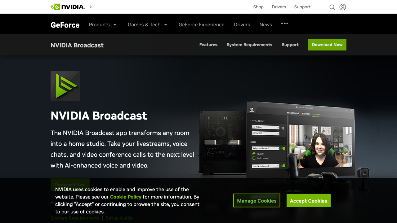 NVIDIA Broadcast - AI-Powered Voice and Video App - Appndo