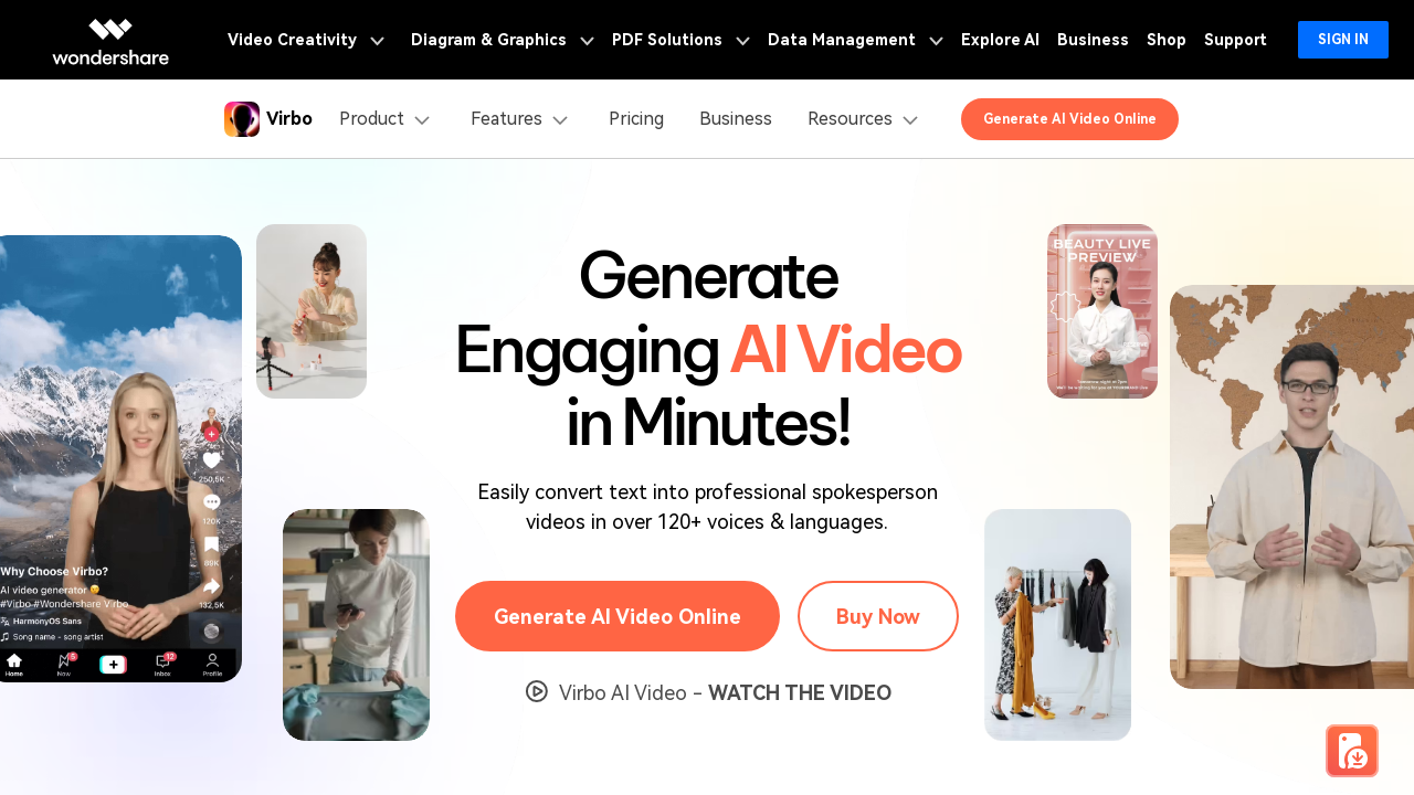 Virbo - Easily convert text into professional spokesperson videos - Appndo