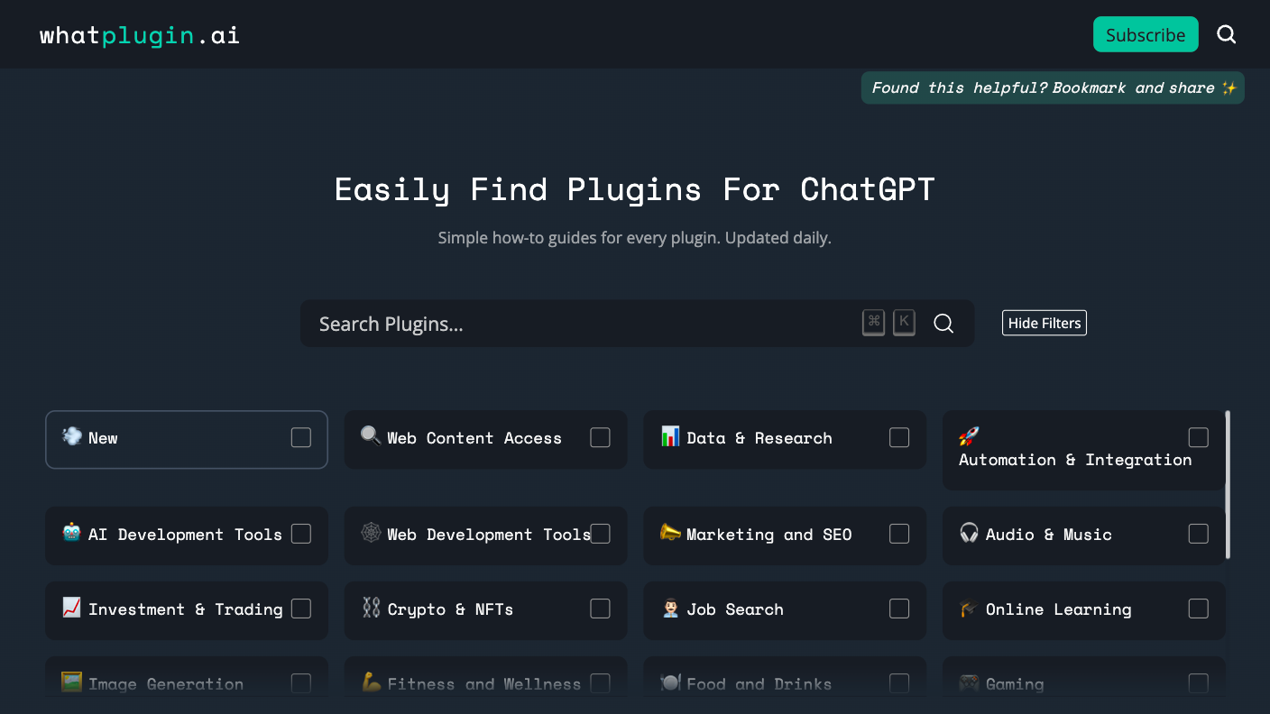 whatplugin.ai - Easily Find Plugins For ChatGPT - Appndo